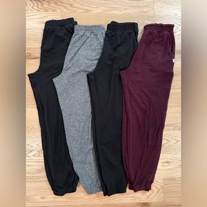 Vuori boyfriend sweatpants LOT of 4 2 black 1 grey 1 burgundy size small women